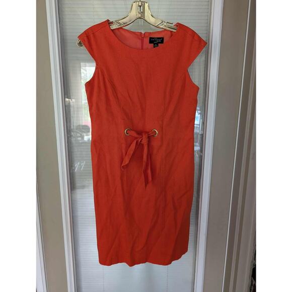 Kim Rogers Drawstring Waist Orange Knee Length Dress Petite Size 4P - Picture 1 of 7